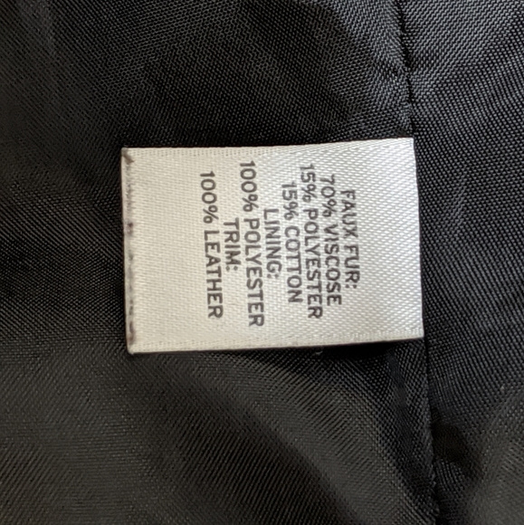 NORDSTROM TROUVE Faux Fur Leather Trim Jacket Sz L - Picture 6 of 8